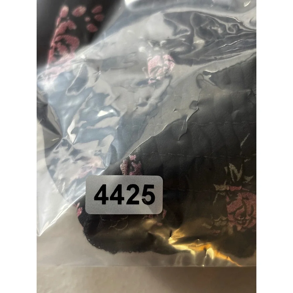 Streetwear Society Black Pink Floral Smocked Ruffle Mini Skirt Womens Medium